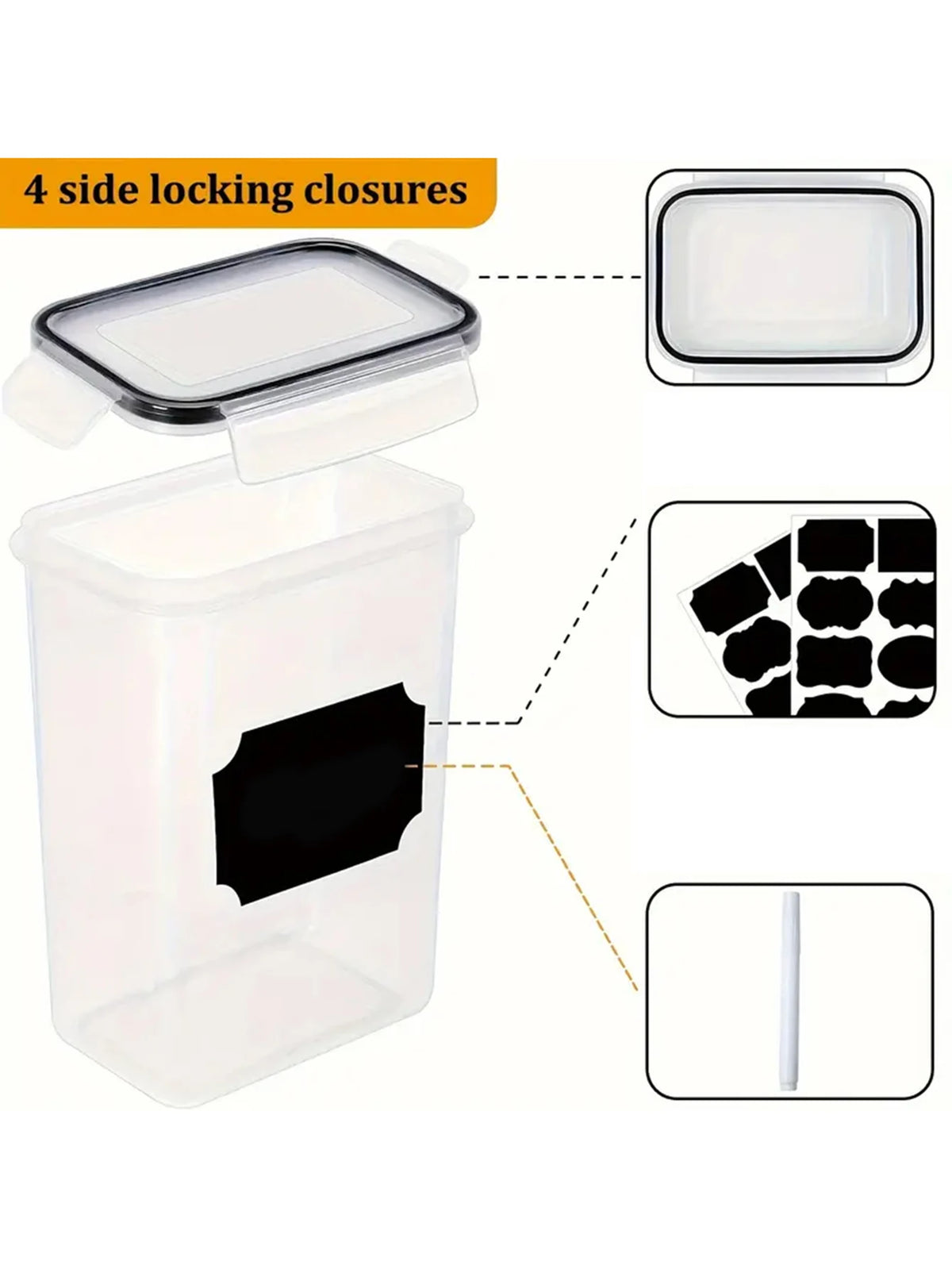 Airtight Food Storage Containers with Labels