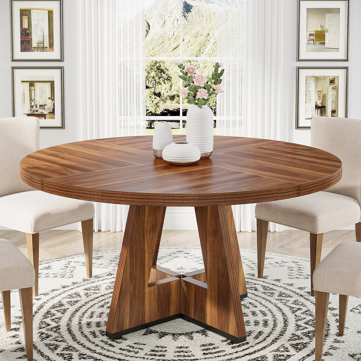 Tribesigns Round Dining Table for 4