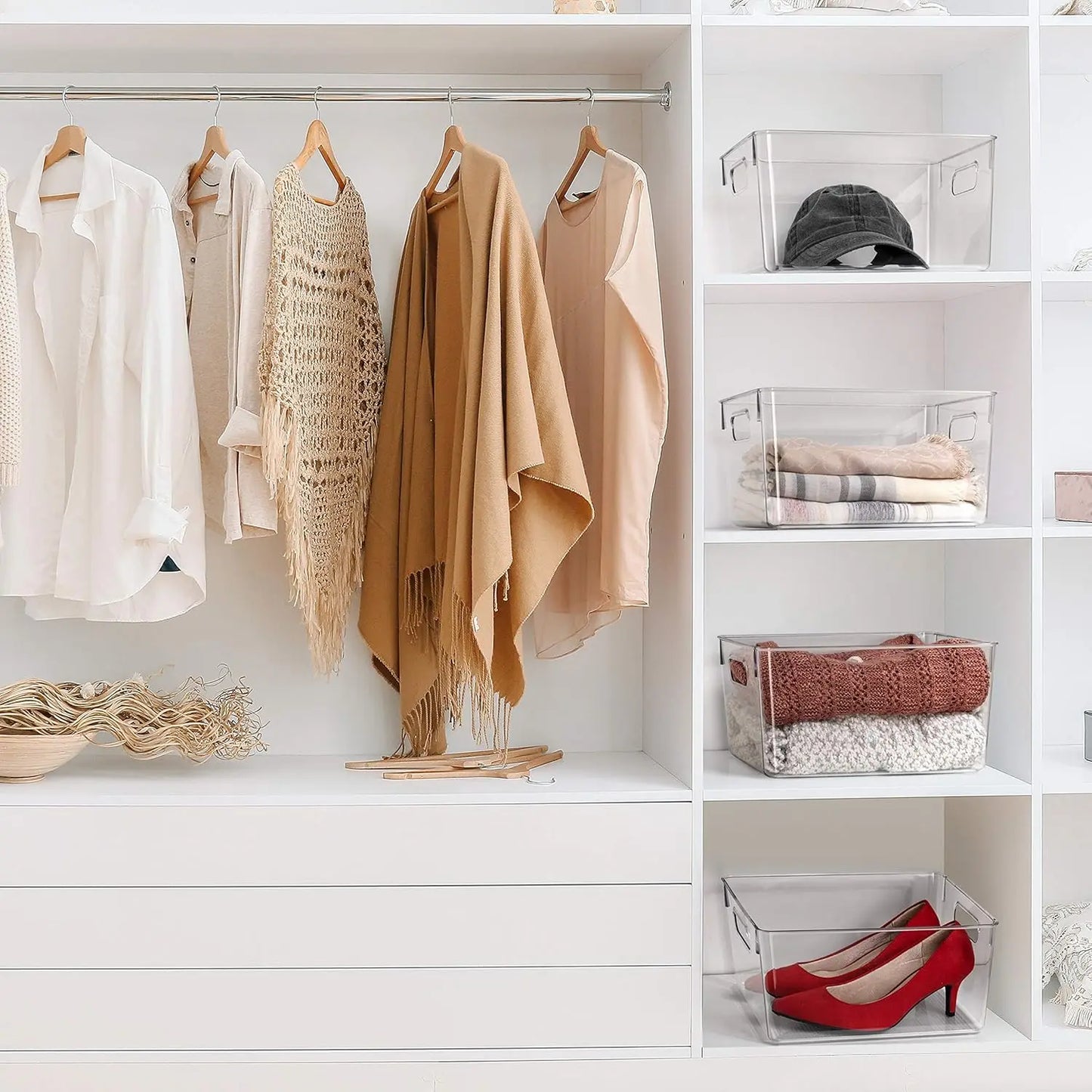 Clear Plastic Storage Bins for Pantry