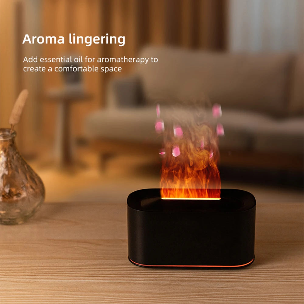 Flame Colorful Water Vapor Humidifier for Aromatherapy