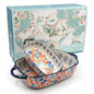 Polish Pottery Style Ceramic Baking Dish Set