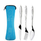 Portable Stainless Steel Family Camping Cutlery with Bag