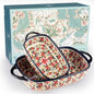 Polish Pottery Style Ceramic Baking Dish Set