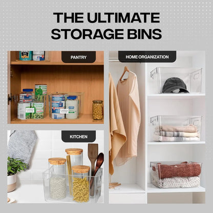 Clear Plastic Storage Bins for Pantry