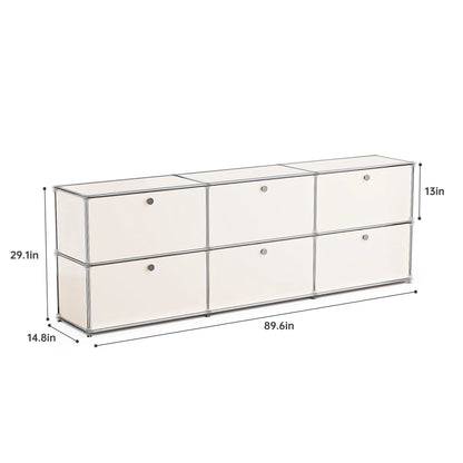 Modern Storage Cabinet Stainless Metal Organizer TV Stand Cabinet