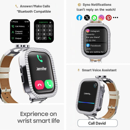Luxury Smartwatch with Sparkling Rhinestones , Interchangeable
