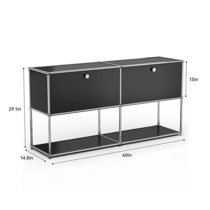 Modern Storage Cabinet Stainless Metal Organizer TV Stand Cabinet