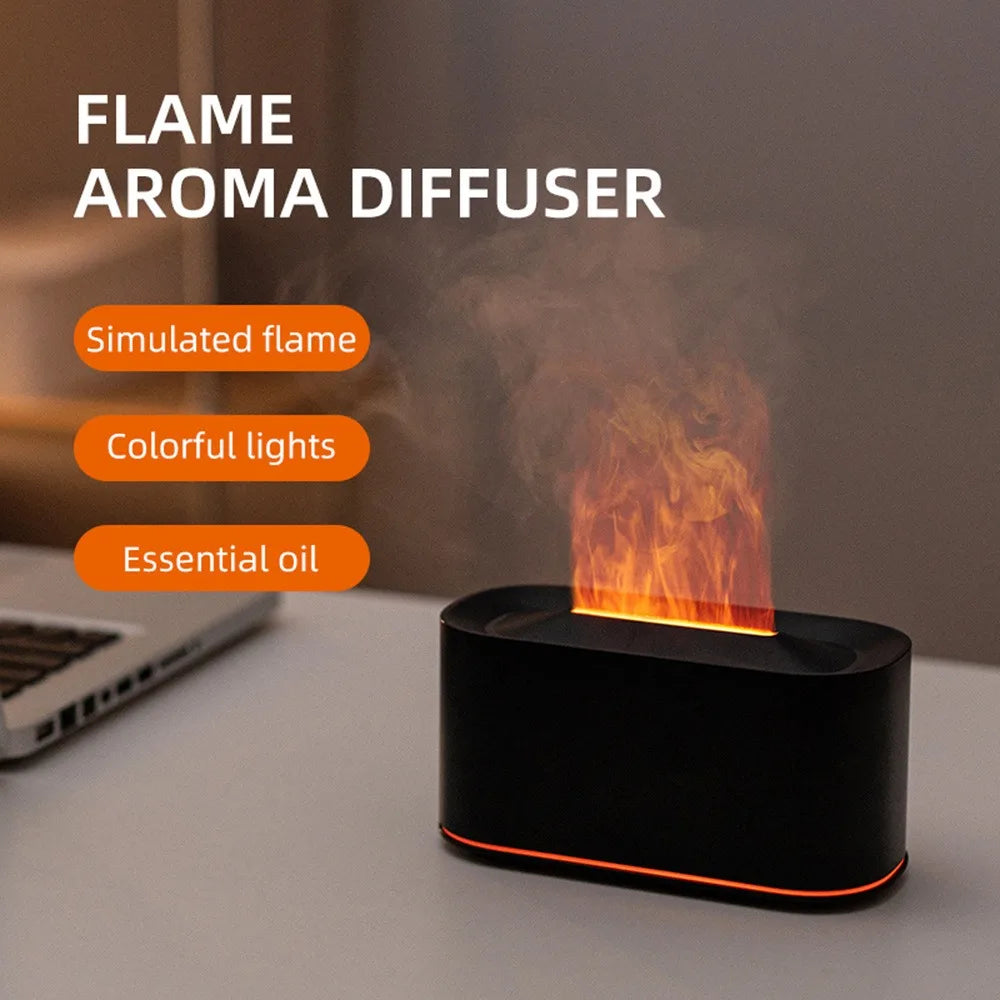 Flame Colorful Water Vapor Humidifier for Aromatherapy