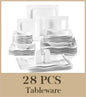 28 Piece Square Dinnerware Set