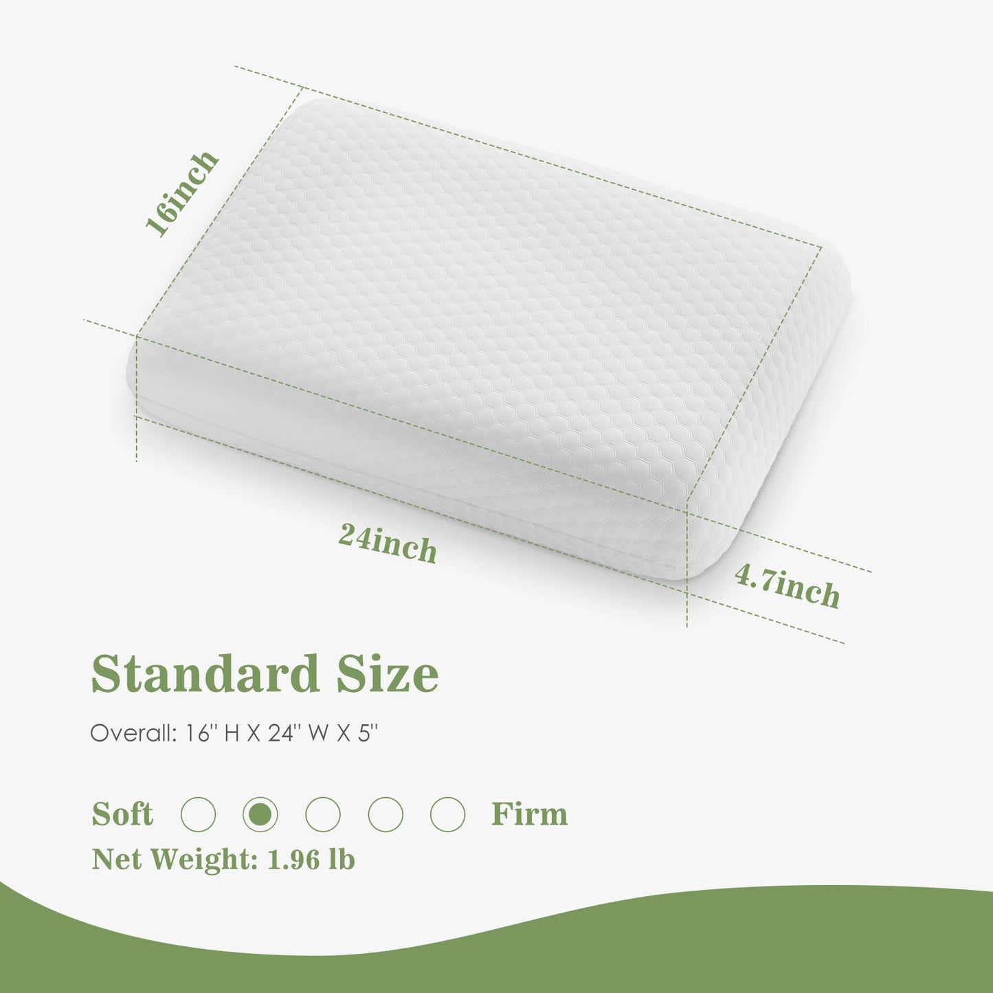 JHK 2-pieces Memory Foam Pillows