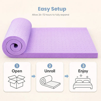 JHK 3 Inch Cooling Memory Foam Mattress Topper