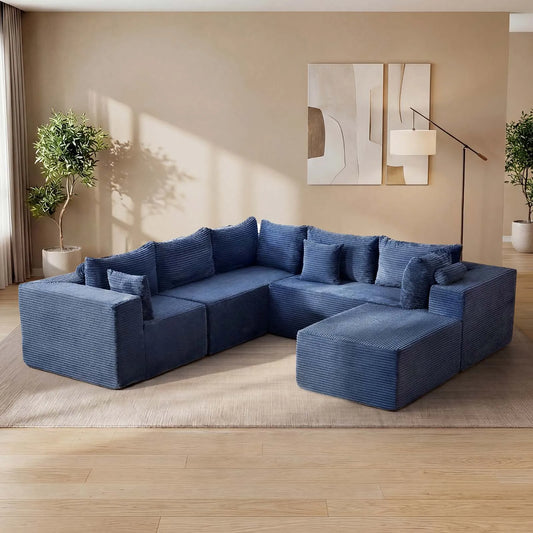 Redlife 107" Boneless Couch with Ottoman