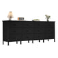 JHK 12 Fabric Cabinet Drawers Beside Nightstand Tables