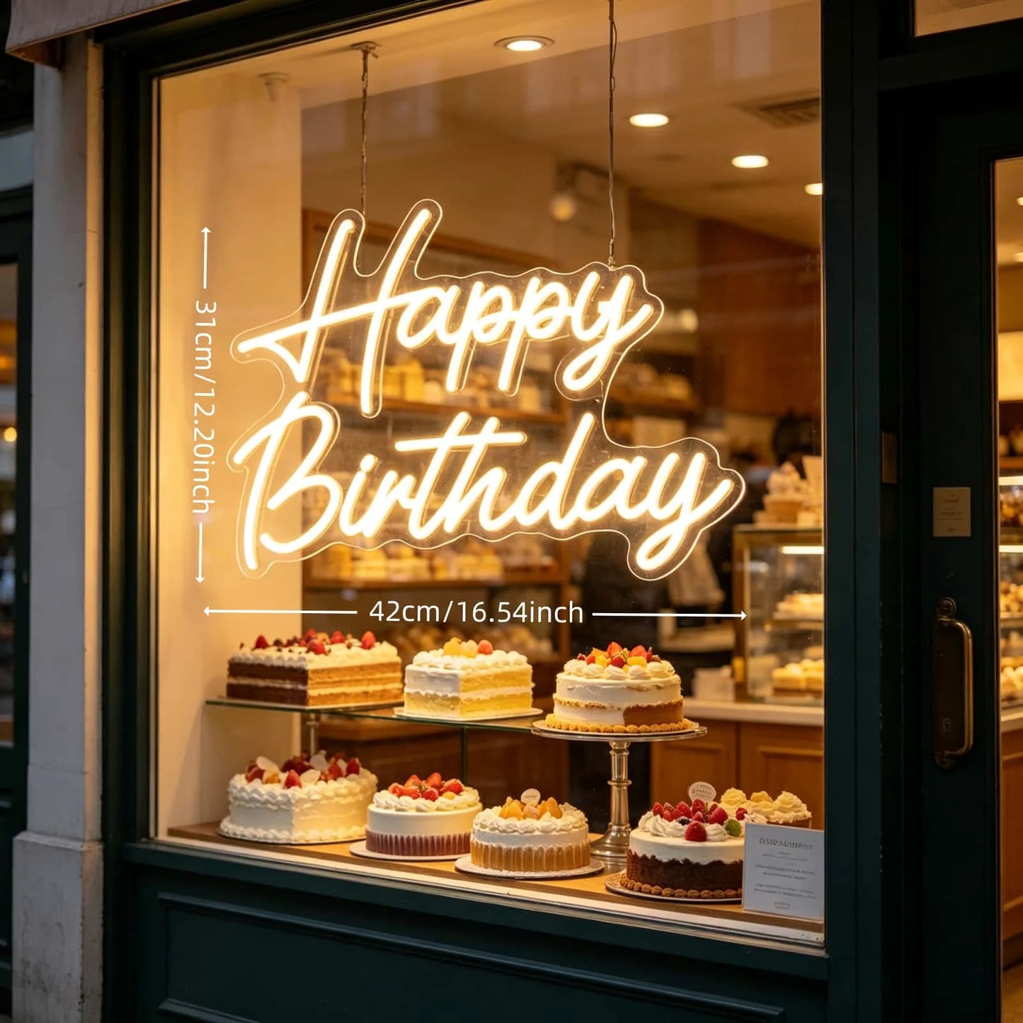 Happy Birthday LED Neon Sign Warm White