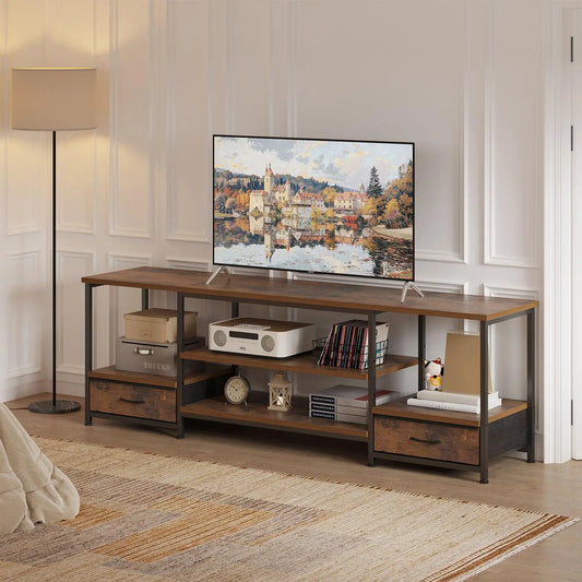 JHK 63IN Wooden Tv Stand For Up To 75 Inch TV Entertainment Center
