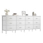 JHK 12 Fabric Cabinet Drawers Beside Nightstand Tables