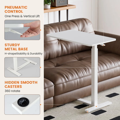 JHK Overbed Bedside Sofa Table with Hidden Wheels
