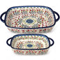 Polish Pottery Style Ceramic Baking Dish Set