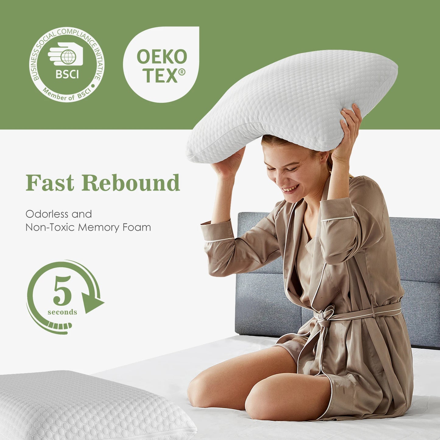 JHK 2-pieces Memory Foam Pillows