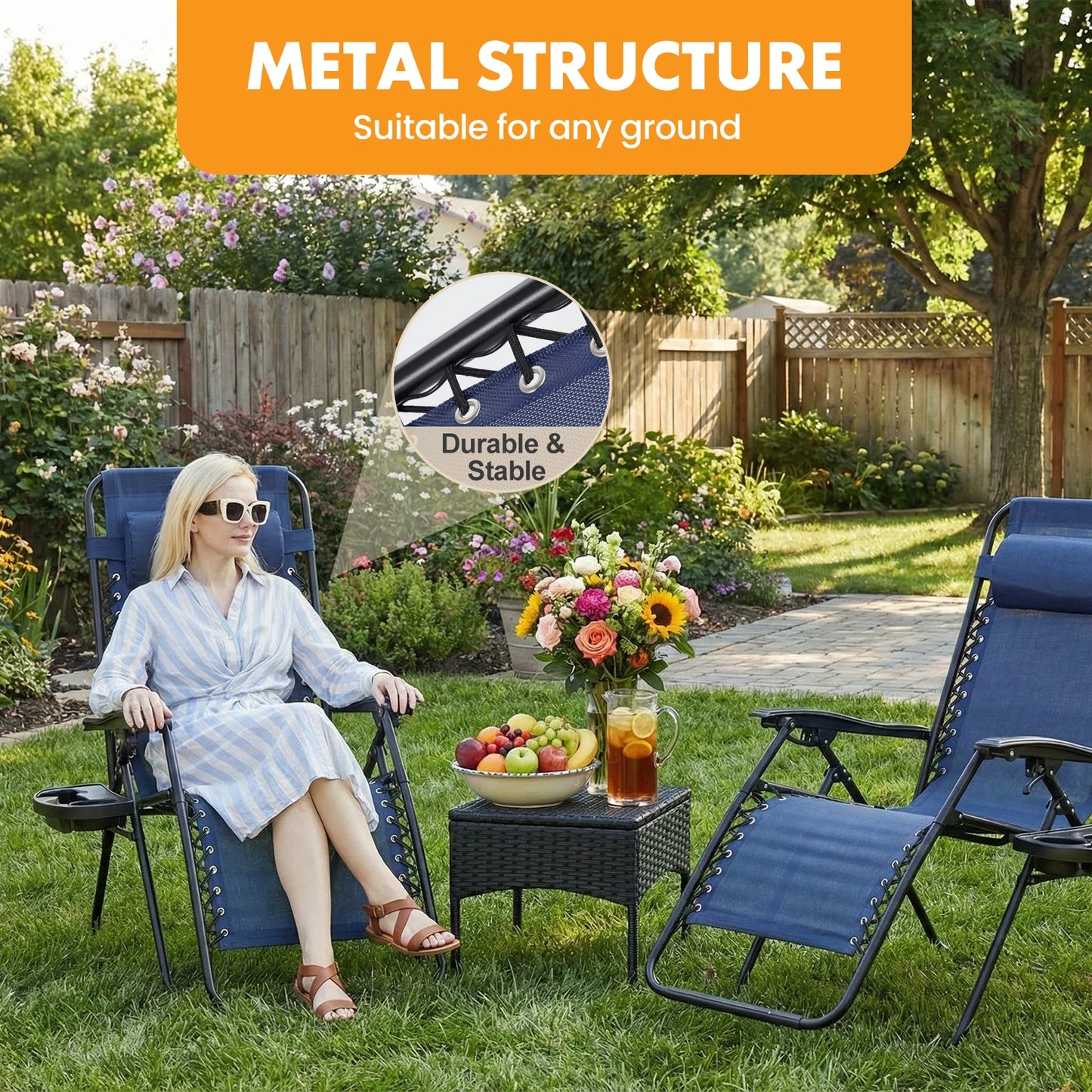 Outdoor Zero Gravity Chairs Set of 2
