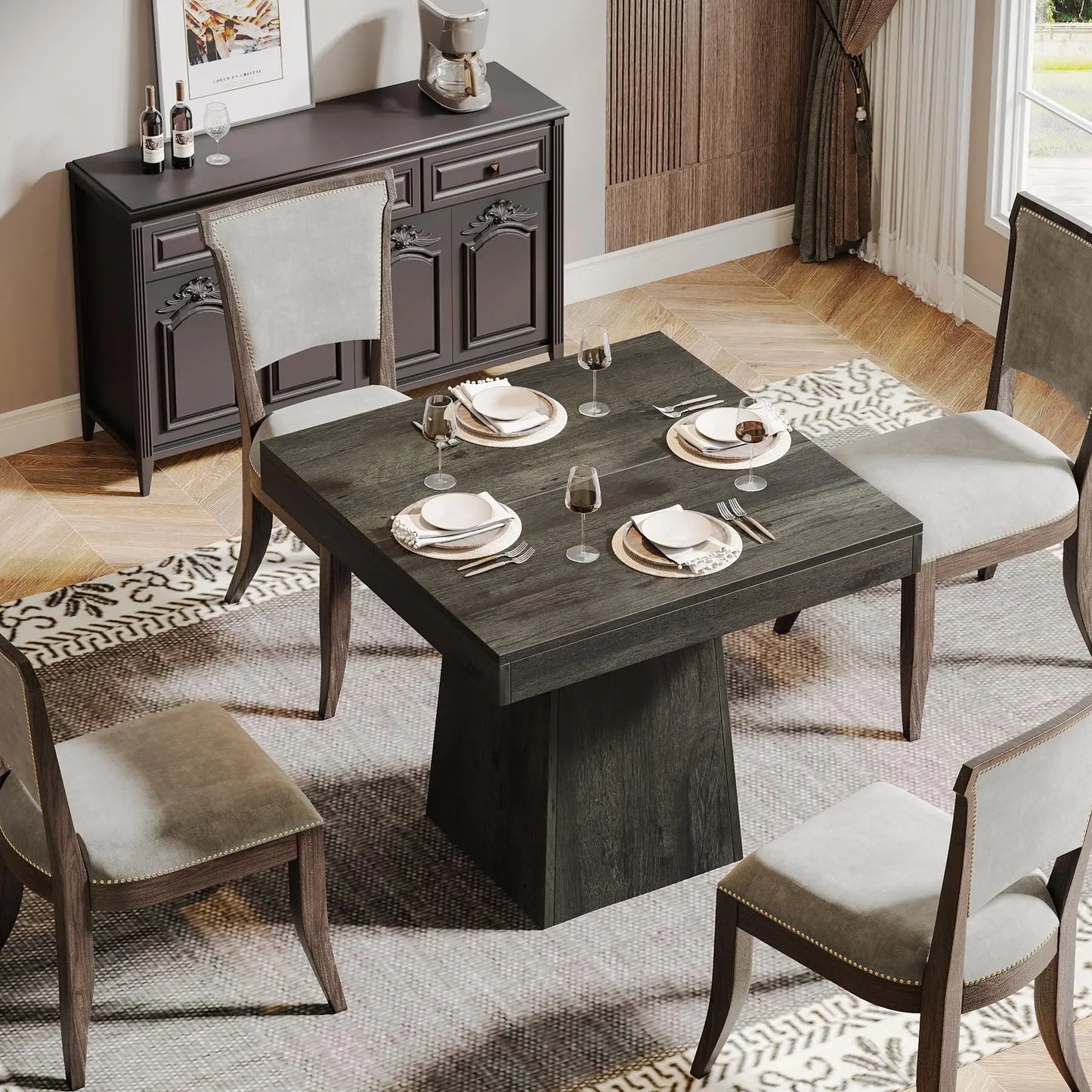 Tribesigns Square Dining Table for 4