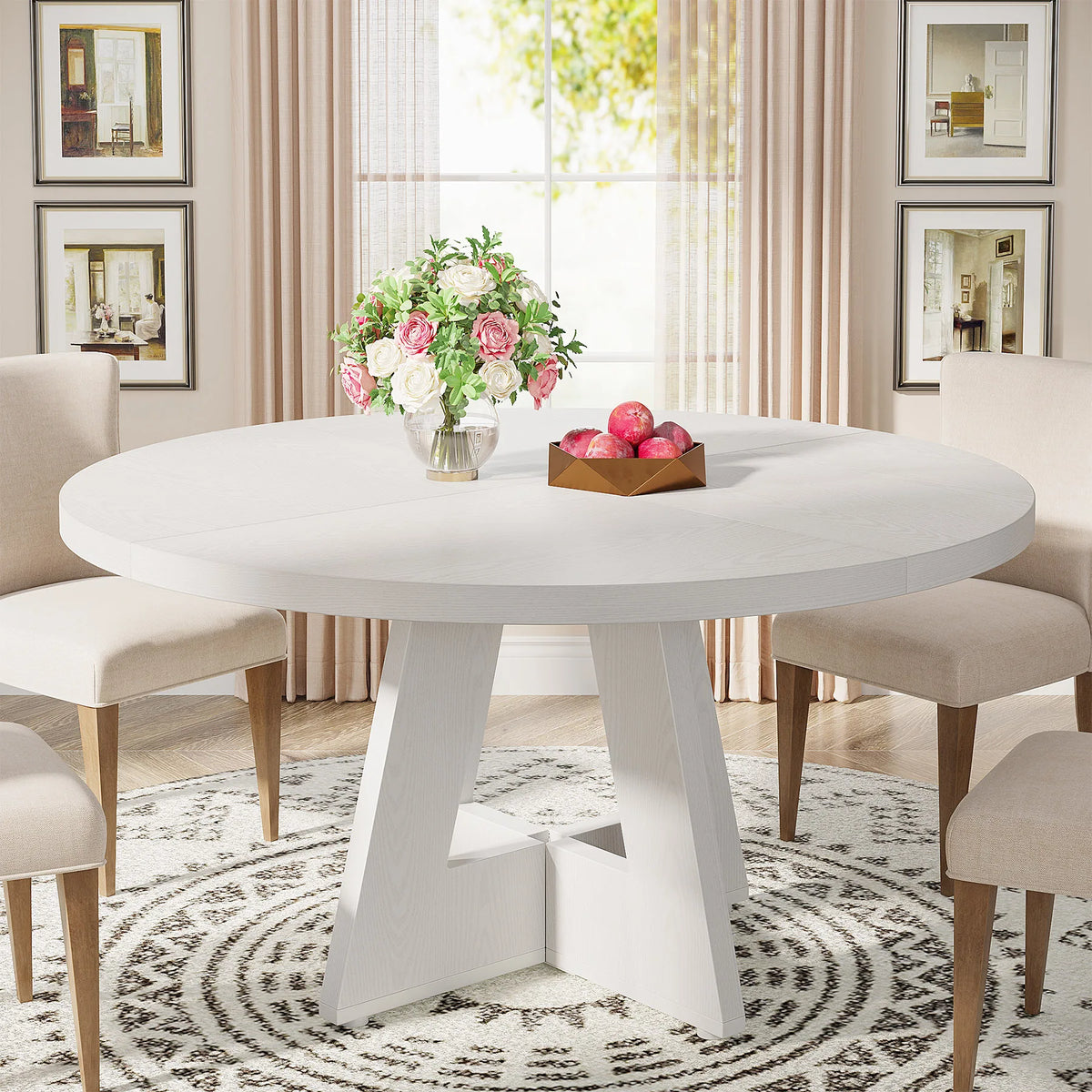 Tribesigns Round Dining Table for 4