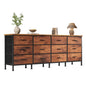 JHK 12 Fabric Cabinet Drawers Beside Nightstand Tables