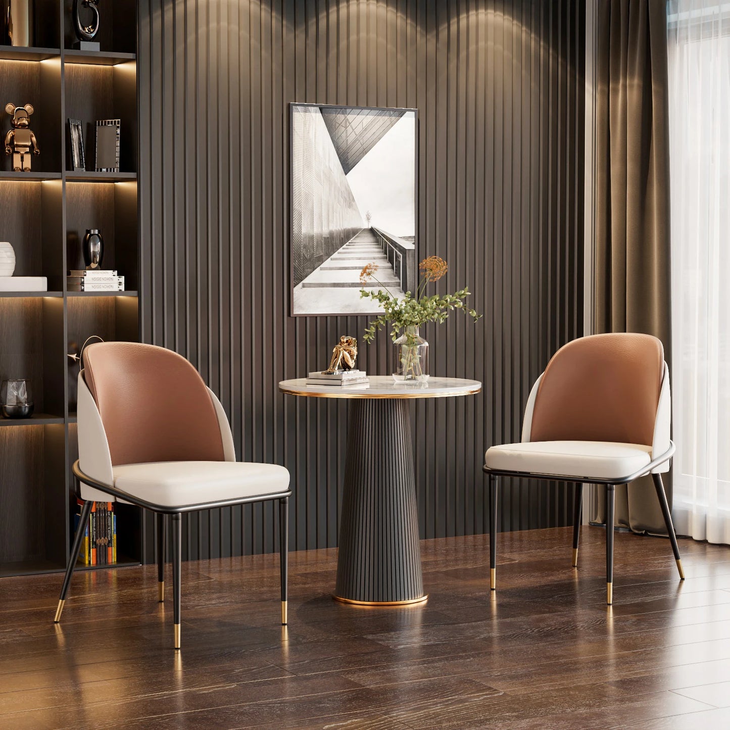 Faux Leather Upholstered Dining Chairs