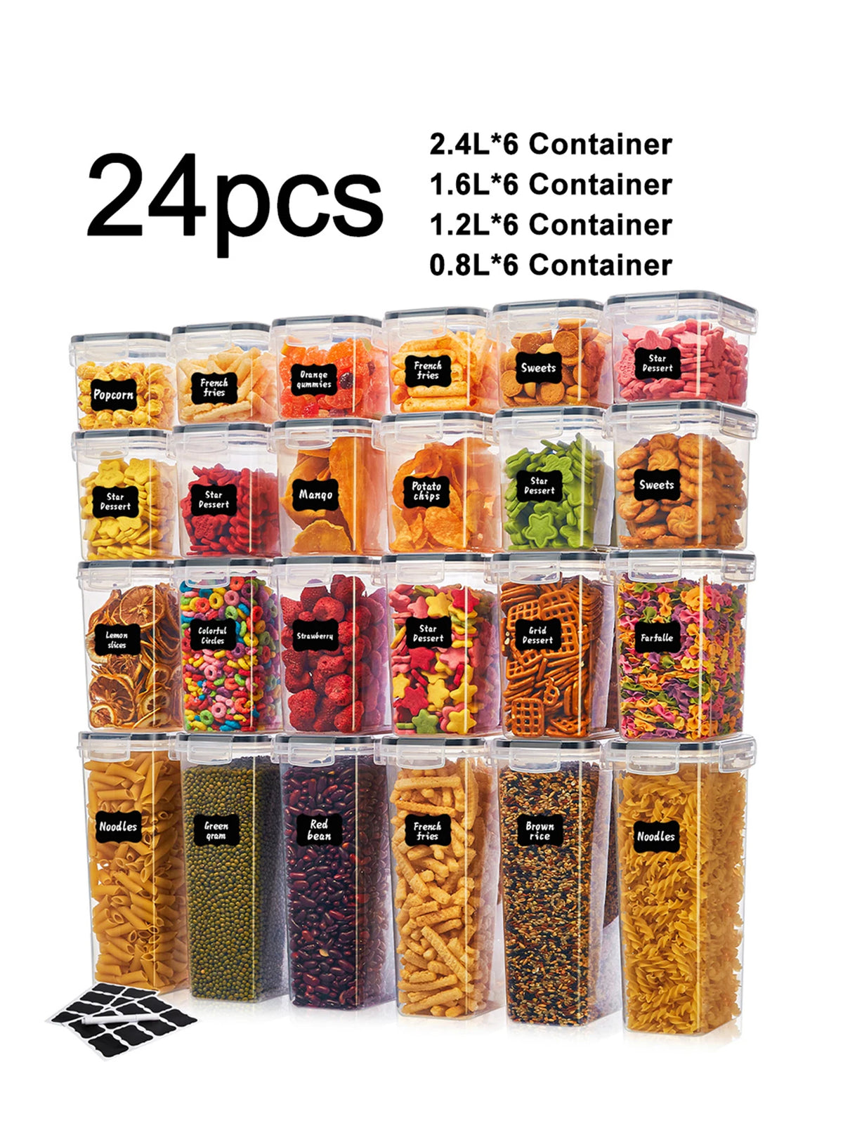 Airtight Food Storage Containers with Labels