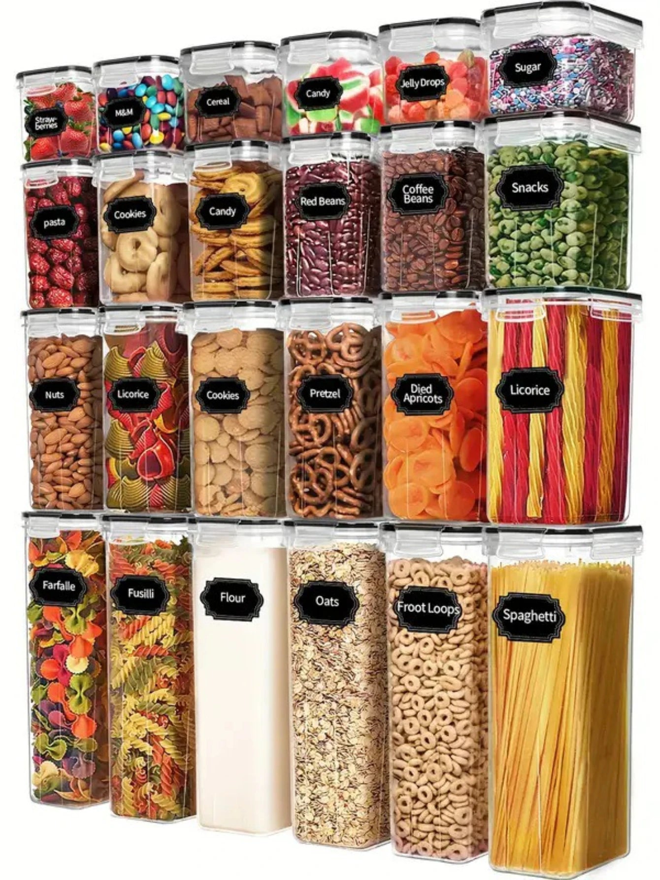 Airtight Food Storage Containers with Labels