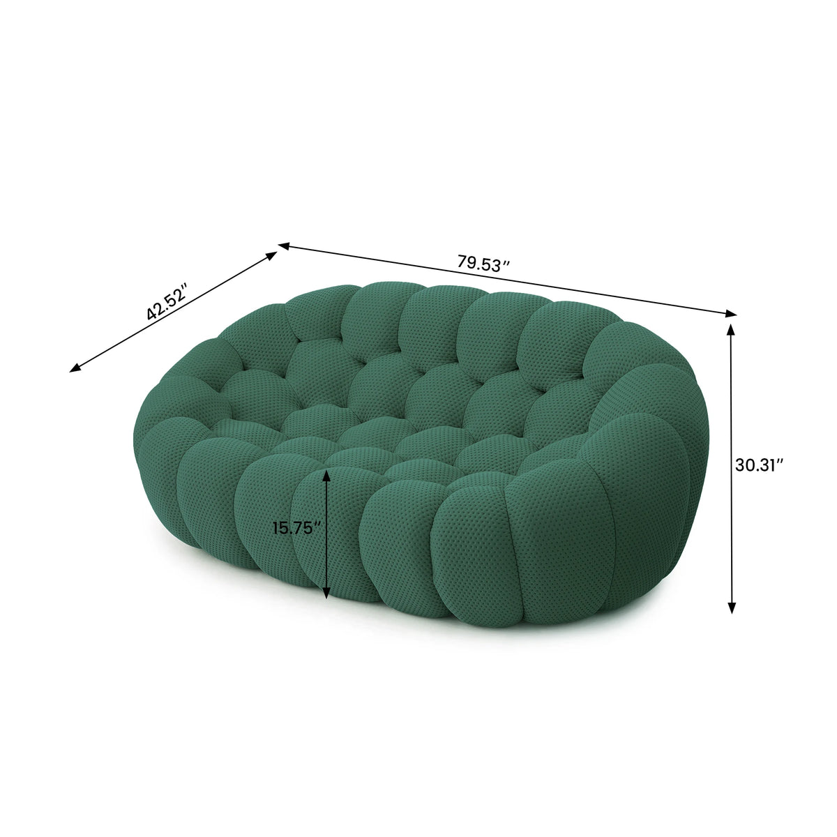 Sdorens 78'' Modern Curved Boneless Sofa Comfy 3D Knitted Fabric