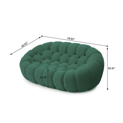 Sdorens 78'' Modern Curved Boneless Sofa Comfy 3D Knitted Fabric