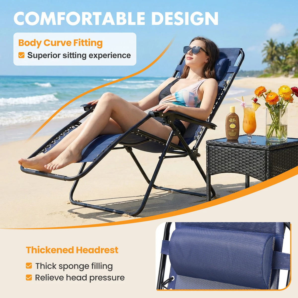 Outdoor Zero Gravity Chairs Set of 2