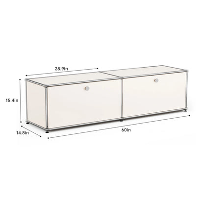 Modern Storage Cabinet Stainless Metal Organizer TV Stand Cabinet