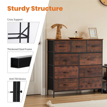 JHK Dresser For Bedroom With 9 Fabric Storage Drawers