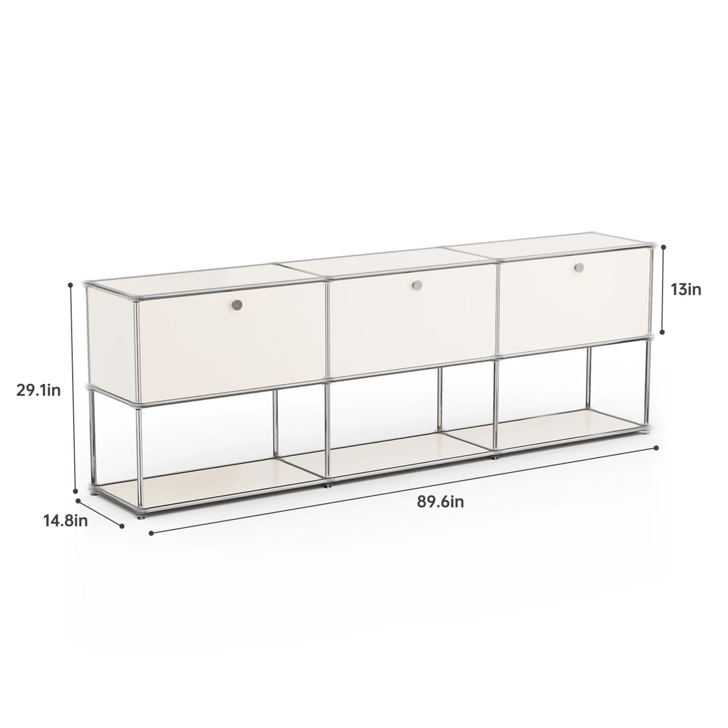 Modern Storage Cabinet Stainless Metal Organizer TV Stand Cabinet