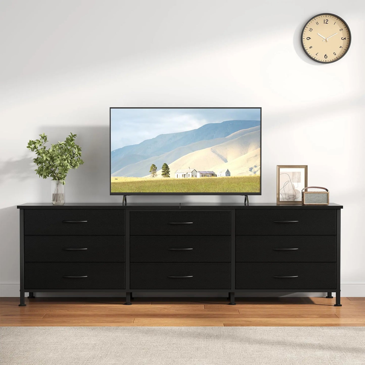 JHK Cabinet For Living Room With 9 Fabric Drawers