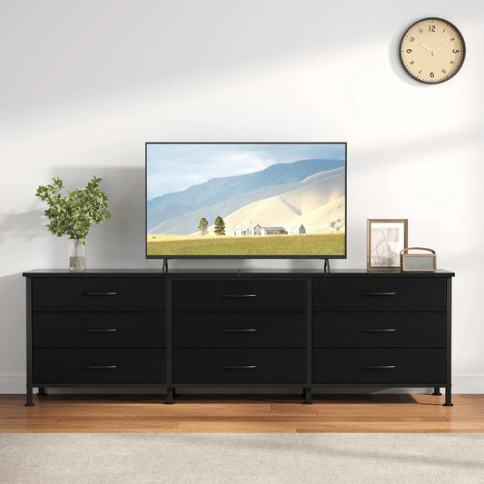 JHK Cabinet For Living Room With 9 Fabric Drawers