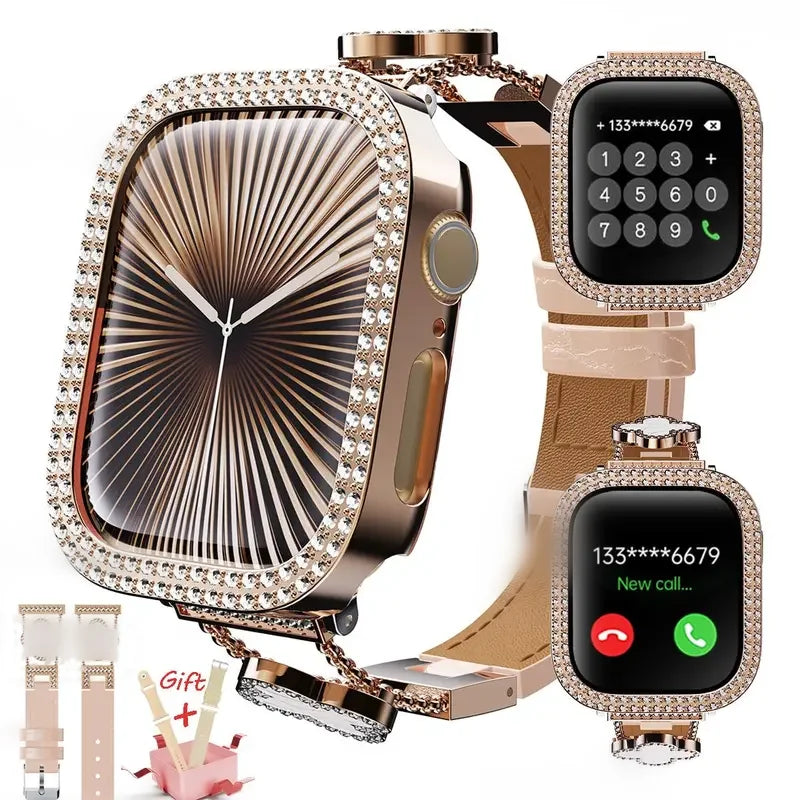 Luxury Smartwatch with Sparkling Rhinestones , Interchangeable