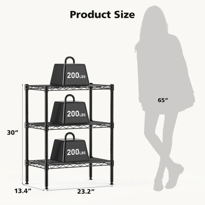 JHK 3-5 Tier Metal Wire Storage Shelves Adjustable Storage Racks Heavy Duty