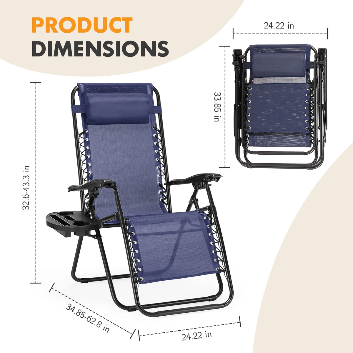 Outdoor Zero Gravity Chairs Set of 2