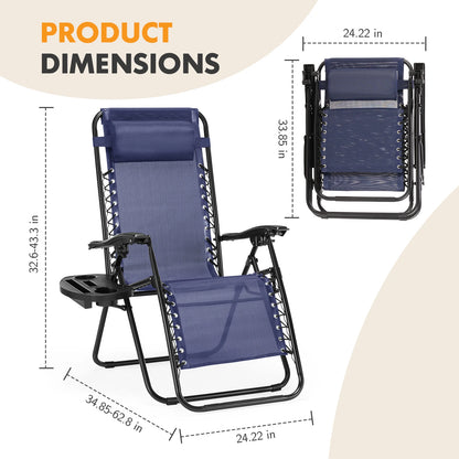 Outdoor Zero Gravity Chairs Set of 2