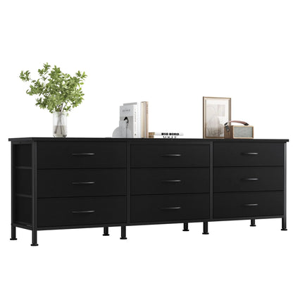 JHK Cabinet For Living Room With 9 Fabric Drawers