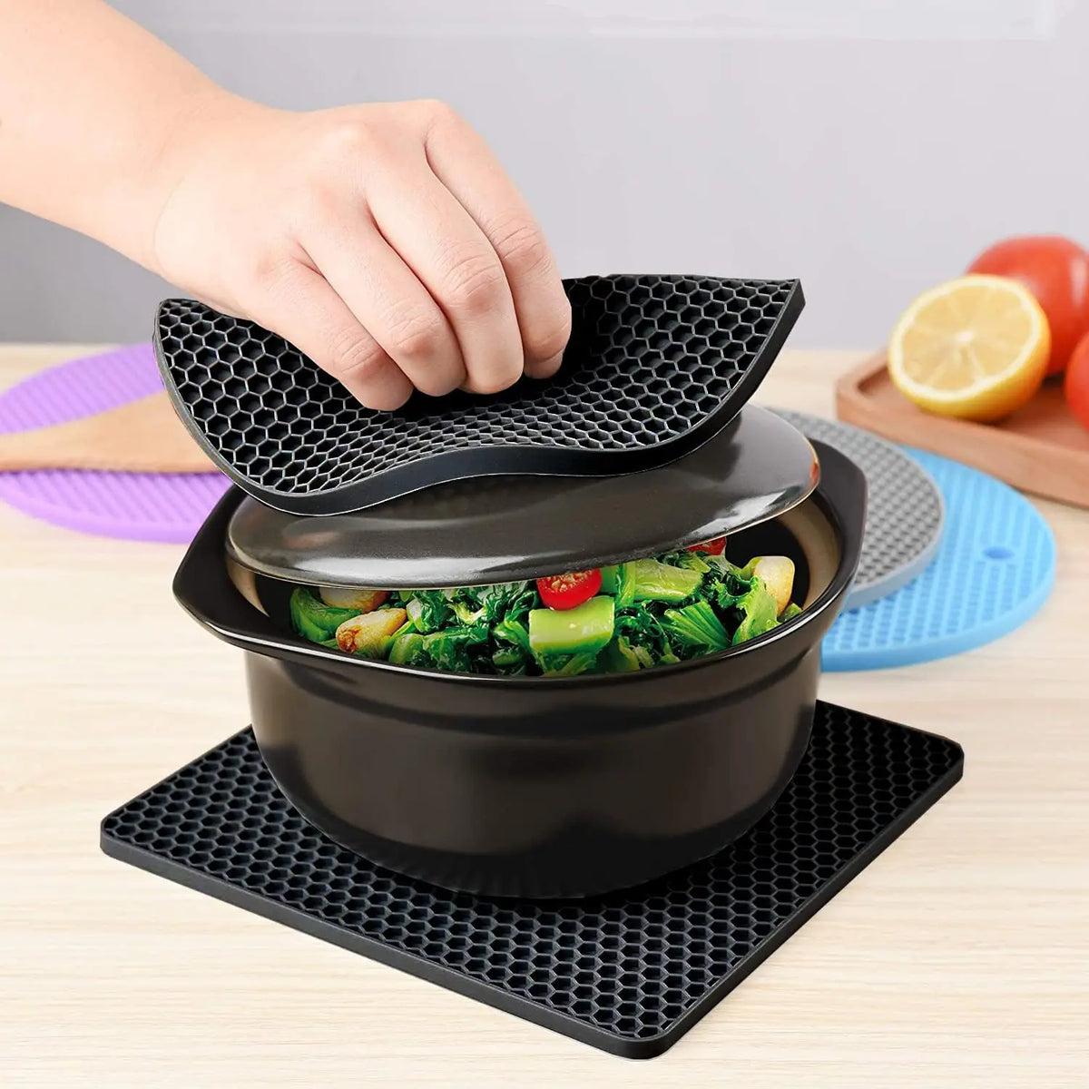 3 Pack Silicone Trivet Pot Mats