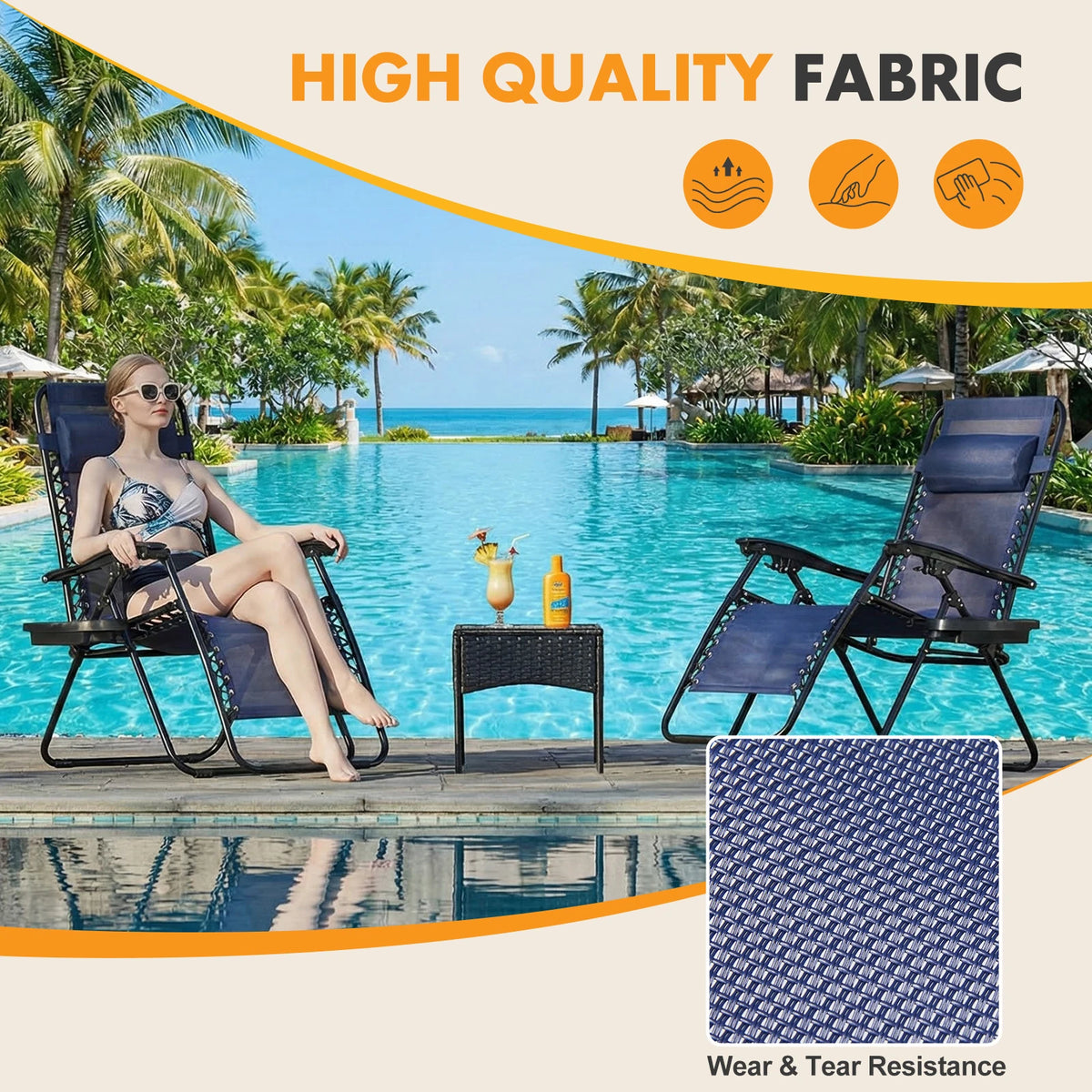 Outdoor Zero Gravity Chairs Set of 2