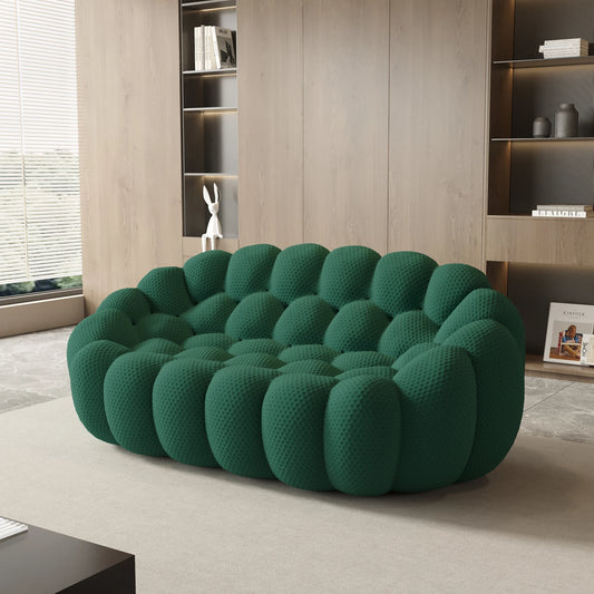 Sdorens 78'' Modern Curved Boneless Sofa Comfy 3D Knitted Fabric