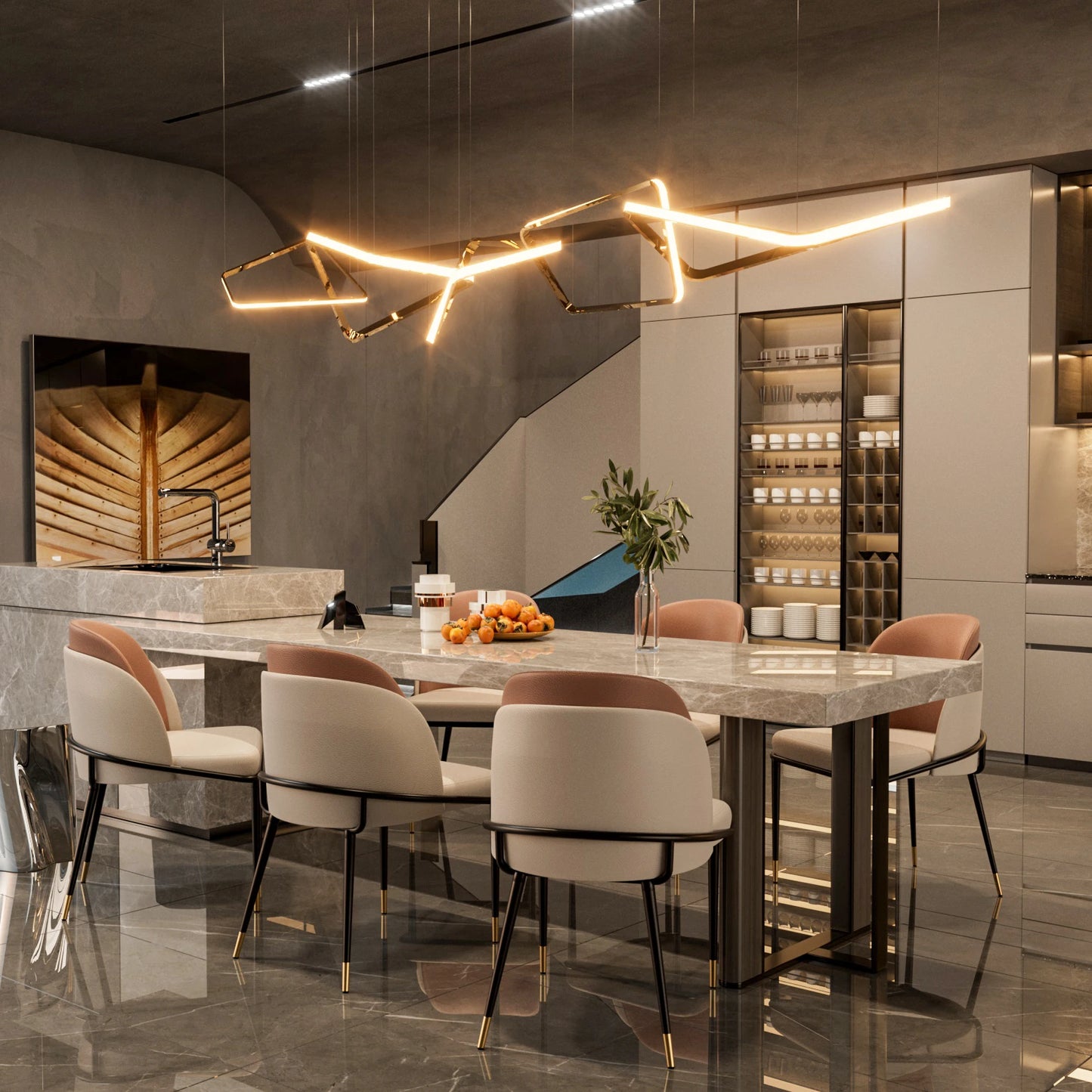 Faux Leather Upholstered Dining Chairs