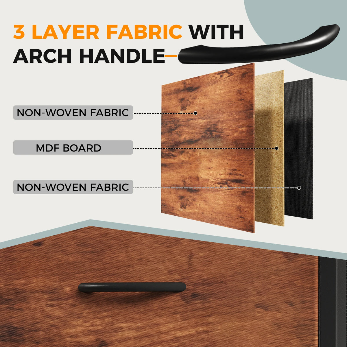 JHK 12 Fabric Cabinet Drawers Beside Nightstand Tables