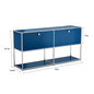 Modern Storage Cabinet Stainless Metal Organizer TV Stand Cabinet
