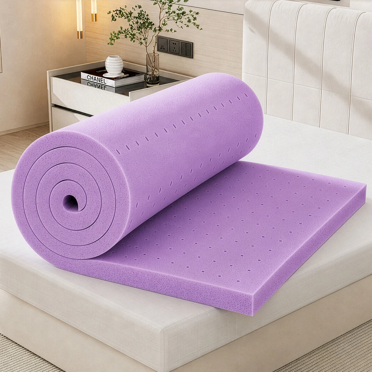 JHK 3 Inch Cooling Memory Foam Mattress Topper